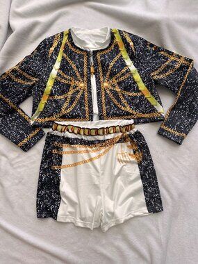 Demon Hunter Black / Gold / White 3-Piece Set (Jacket ,Tank Top, Shorts) NWOT